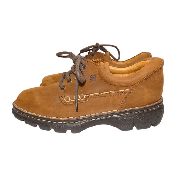 Born Women’s 8.5 Brown Leather Lace-Up Chunky Oxford Comfort Shoes Grunge Y2K - Picture 4 of 11